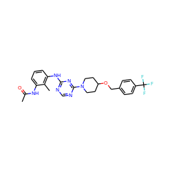 CC(=O)Nc1cccc(Nc2ncnc(N3CCC(OCc4ccc(C(F)(F)F)cc4)CC3)n2)c1C ZINC000072107447