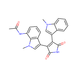 CC(=O)Nc1cccc2c(C3=C(c4cn(C)c5ccccc45)C(=O)NC3=O)cn(C)c12 ZINC000013447800