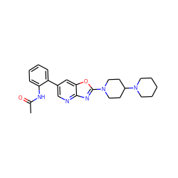 CC(=O)Nc1ccccc1-c1cnc2nc(N3CCC(N4CCCCC4)CC3)oc2c1 ZINC000073294779