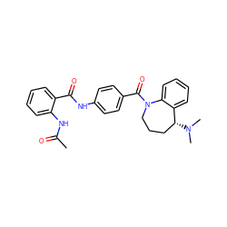 CC(=O)Nc1ccccc1C(=O)Nc1ccc(C(=O)N2CCC[C@@H](N(C)C)c3ccccc32)cc1 ZINC000013758049