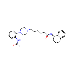 CC(=O)Nc1ccccc1N1CCN(CCCCCC(=O)N[C@@H]2CCCc3ccccc32)CC1 ZINC000014976014