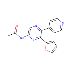 CC(=O)Nc1cnc(-c2ccncc2)c(-c2ccco2)n1 ZINC000035000653