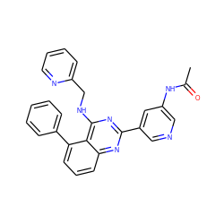 CC(=O)Nc1cncc(-c2nc(NCc3ccccn3)c3c(-c4ccccc4)cccc3n2)c1 ZINC000116369108