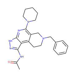 CC(=O)Nc1n[nH]c2nc(N3CCCCC3)c3c(c12)CCN(Cc1ccccc1)C3 ZINC000049089896