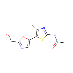 CC(=O)Nc1nc(C)c(-c2cnc(CO)o2)s1 ZINC000095563672