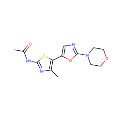 CC(=O)Nc1nc(C)c(-c2cnc(N3CCOCC3)o2)s1 ZINC000095558469