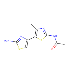 CC(=O)Nc1nc(C)c(-c2csc(N)n2)s1 ZINC000004245272