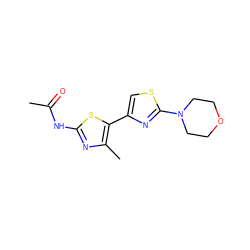 CC(=O)Nc1nc(C)c(-c2csc(N3CCOCC3)n2)s1 ZINC000034502201