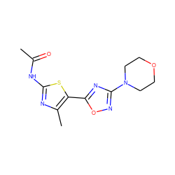 CC(=O)Nc1nc(C)c(-c2nc(N3CCOCC3)no2)s1 ZINC000103253769