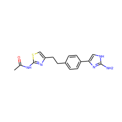 CC(=O)Nc1nc(CCc2ccc(-c3c[nH]c(N)n3)cc2)cs1 ZINC000096271636