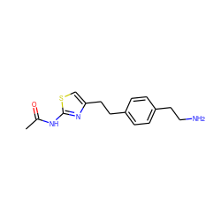 CC(=O)Nc1nc(CCc2ccc(CCN)cc2)cs1 ZINC000095581380