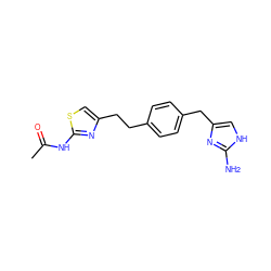 CC(=O)Nc1nc(CCc2ccc(Cc3c[nH]c(N)n3)cc2)cs1 ZINC000096271638