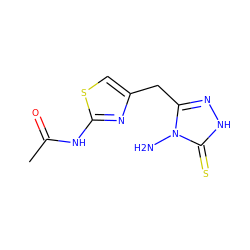 CC(=O)Nc1nc(Cc2n[nH]c(=S)n2N)cs1 ZINC000028712124