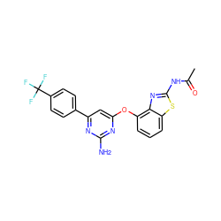 CC(=O)Nc1nc2c(Oc3cc(-c4ccc(C(F)(F)F)cc4)nc(N)n3)cccc2s1 ZINC000028961103