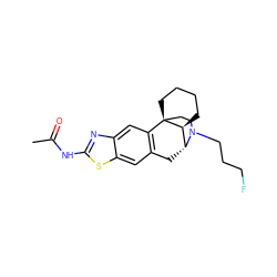 CC(=O)Nc1nc2cc3c(cc2s1)C[C@@H]1[C@@H]2CCCC[C@]32CCN1CCCF ZINC000071319103