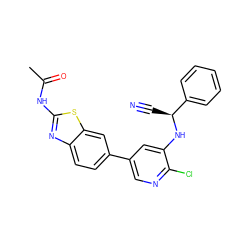 CC(=O)Nc1nc2ccc(-c3cnc(Cl)c(N[C@@H](C#N)c4ccccc4)c3)cc2s1 ZINC000474609640