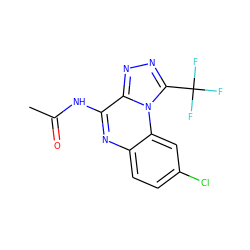 CC(=O)Nc1nc2ccc(Cl)cc2n2c(C(F)(F)F)nnc12 ZINC000026376909