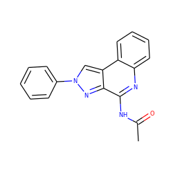 CC(=O)Nc1nc2ccccc2c2cn(-c3ccccc3)nc12 ZINC000013672211