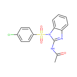 CC(=O)Nc1nc2ccccc2n1S(=O)(=O)c1ccc(Cl)cc1 ZINC000066114172