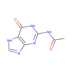 CC(=O)Nc1nc2nc[nH]c2c(=O)[nH]1 ZINC000000058129