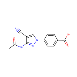 CC(=O)Nc1nn(-c2ccc(C(=O)O)cc2)cc1C#N ZINC000200842431