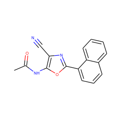 CC(=O)Nc1oc(-c2cccc3ccccc23)nc1C#N ZINC000036380717