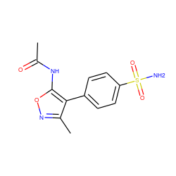 CC(=O)Nc1onc(C)c1-c1ccc(S(N)(=O)=O)cc1 ZINC001772624016