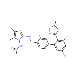 CC(=O)Nn1c(NCc2ccc(-c3cc(Cl)cc(F)c3-c3noc(C)n3)cc2F)nc(C)c1C ZINC000045367373