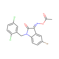 CC(=O)O/N=C1/C(=O)N(Cc2cc(Cl)ccc2Cl)c2ccc(Br)cc21 ZINC000064503435