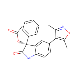 CC(=O)O[C@@]1(c2ccccc2)C(=O)Nc2ccc(-c3c(C)noc3C)cc21 ZINC000219549587