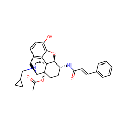 CC(=O)O[C@@]12CC[C@@H](NC(=O)/C=C/c3ccccc3)[C@@H]3Oc4c(O)ccc5c4[C@@]31CCN(CC1CC1)[C@@H]2C5 ZINC000044417015