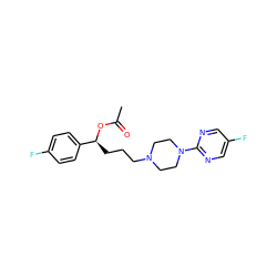 CC(=O)O[C@@H](CCCN1CCN(c2ncc(F)cn2)CC1)c1ccc(F)cc1 ZINC000029567153