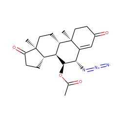 CC(=O)O[C@@H]1[C@@H](N=[N+]=[N-])C2=CC(=O)CC[C@]2(C)[C@H]2CC[C@]3(C)C(=O)CC[C@H]3[C@H]12 ZINC000038496275
