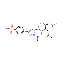 CC(=O)O[C@@H]1[C@@H](n2cc(-c3ccc(S(N)(=O)=O)cc3)nn2)OC[C@@H](OC(C)=O)[C@H]1OC(C)=O ZINC000029134320