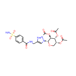 CC(=O)O[C@@H]1[C@@H](n2cc(CNC(=O)c3ccc(S(N)(=O)=O)cc3)nn2)OC[C@@H](OC(C)=O)[C@H]1OC(C)=O ZINC000028814965