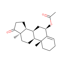 CC(=O)O[C@@H]1C[C@@H]2[C@@H]3CCC(=O)[C@]3(C)CC[C@@H]2[C@@]2(C)CCCC=C12 ZINC000036289421