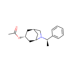 CC(=O)O[C@@H]1C[C@@H]2C[C@H](C1)N([C@H](C)c1ccccc1)C2 ZINC000013446500