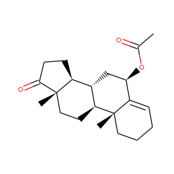 CC(=O)O[C@@H]1C[C@H]2[C@@H]3CCC(=O)[C@@]3(C)CC[C@@H]2[C@@]2(C)CCCC=C12 ZINC000013756293