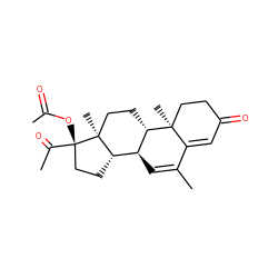 CC(=O)O[C@]1(C(C)=O)CC[C@H]2[C@@H]3C=C(C)C4=CC(=O)CC[C@]4(C)[C@H]3CC[C@@]21C ZINC000004097467