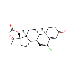 CC(=O)O[C@]1(C(C)=O)CC[C@H]2[C@@H]3C=C(Cl)C4=CC(=O)CC[C@]4(C)[C@H]3CC[C@@]21C ZINC000003876041