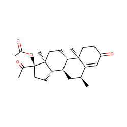 CC(=O)O[C@]1(C(C)=O)CC[C@H]2[C@@H]3C[C@H](C)C4=CC(=O)CC[C@]4(C)[C@H]3CC[C@@]21C ZINC000005029557