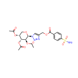 CC(=O)O[C@H]1[C@H](OC(C)=O)[C@H](OC(C)=O)CO[C@H]1n1cc(COC(=O)c2ccc(S(N)(=O)=O)cc2)nn1 ZINC000014951501