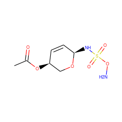 CC(=O)O[C@H]1C=C[C@@H](NS(=O)(=O)ON)OC1 ZINC000473087470