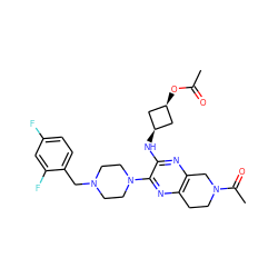 CC(=O)O[C@H]1C[C@@H](Nc2nc3c(nc2N2CCN(Cc4ccc(F)cc4F)CC2)CCN(C(C)=O)C3)C1 ZINC001772601413