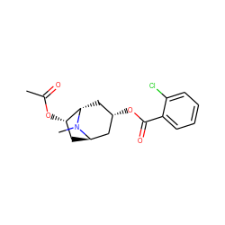 CC(=O)O[C@H]1C[C@@H]2C[C@@H](OC(=O)c3ccccc3Cl)C[C@@H]1N2C ZINC000101660805