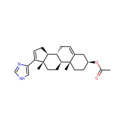 CC(=O)O[C@H]1CC[C@@]2(C)C(=CC[C@H]3[C@@H]4CC=C(c5c[nH]cn5)[C@@]4(C)CC[C@@H]32)C1 ZINC000013765658