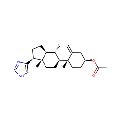 CC(=O)O[C@H]1CC[C@@]2(C)C(=CC[C@H]3[C@@H]4CC[C@H](c5c[nH]cn5)[C@@]4(C)CC[C@@H]32)C1 ZINC000013765661