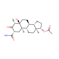 CC(=O)O[C@H]1CC[C@H]2[C@@H]3CC[C@@]4(O)[C@@H](Cl)C(=O)[C@@H](C(N)=O)C[C@]4(C)[C@H]3CC[C@]12C ZINC000013742774