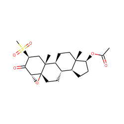 CC(=O)O[C@H]1CC[C@H]2[C@@H]3CC[C@@]45O[C@@H]4C(=O)[C@@H](S(C)(=O)=O)C[C@]5(C)[C@H]3CC[C@]12C ZINC000013742763