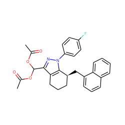 CC(=O)OC(OC(C)=O)c1nn(-c2ccc(F)cc2)c2c1CCC[C@@H]2Cc1cccc2ccccc12 ZINC000026571697